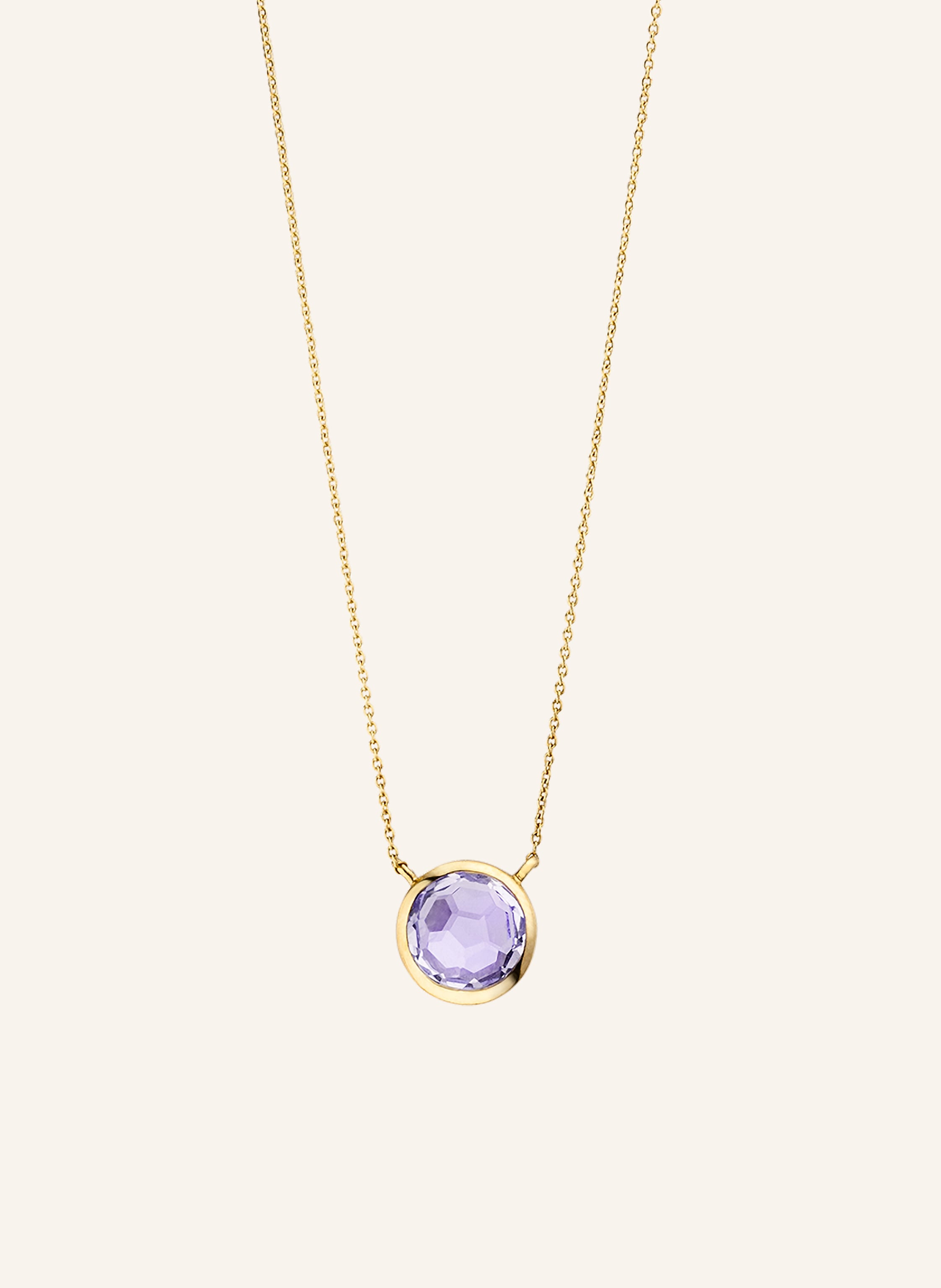 Leaf Halskette AMETHYST aus 14 Karat Gelbgold