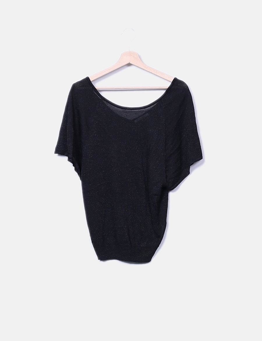 Camaïeu Black knit t-shirt gliter