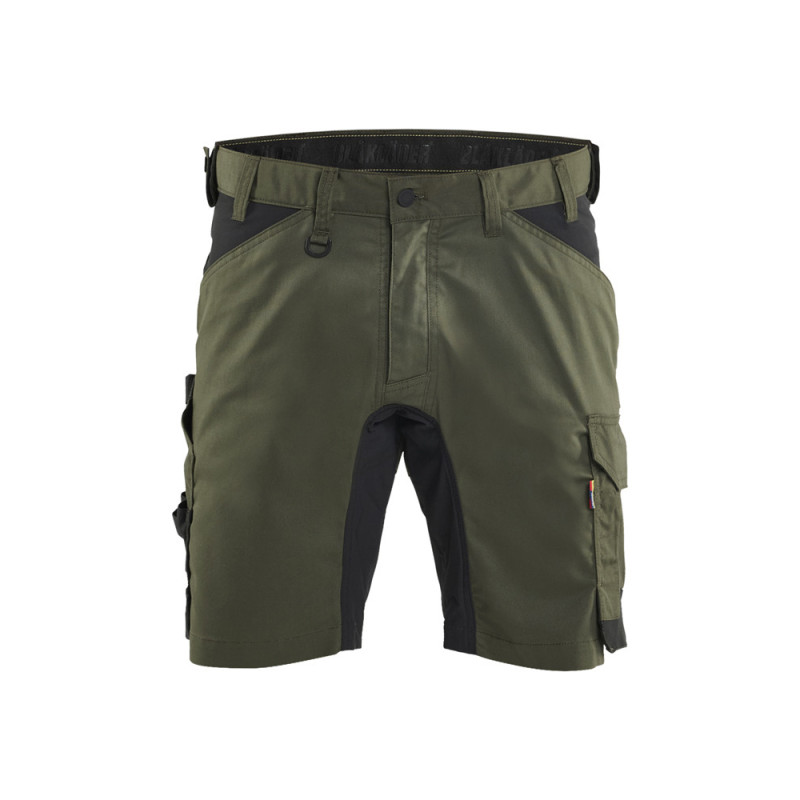 Short de travail Stretch 2D vert forêt et noir 52 BLAKLADER