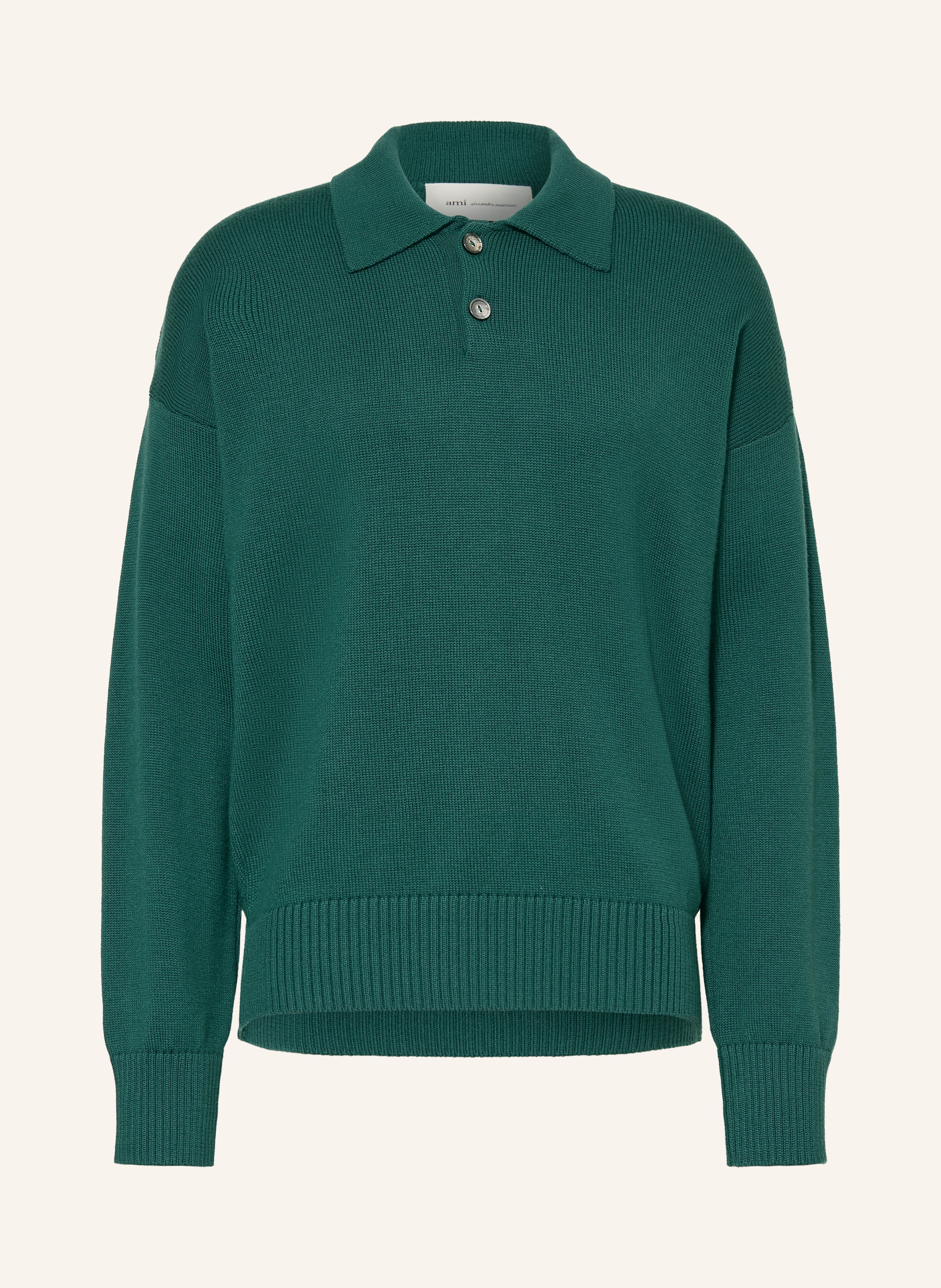 Ami Paris Strick-Poloshirt mit Leinen