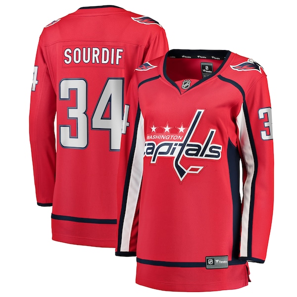 Justin Sourdif Washington Capitals  Women's Home Breakaway Jersey - Red