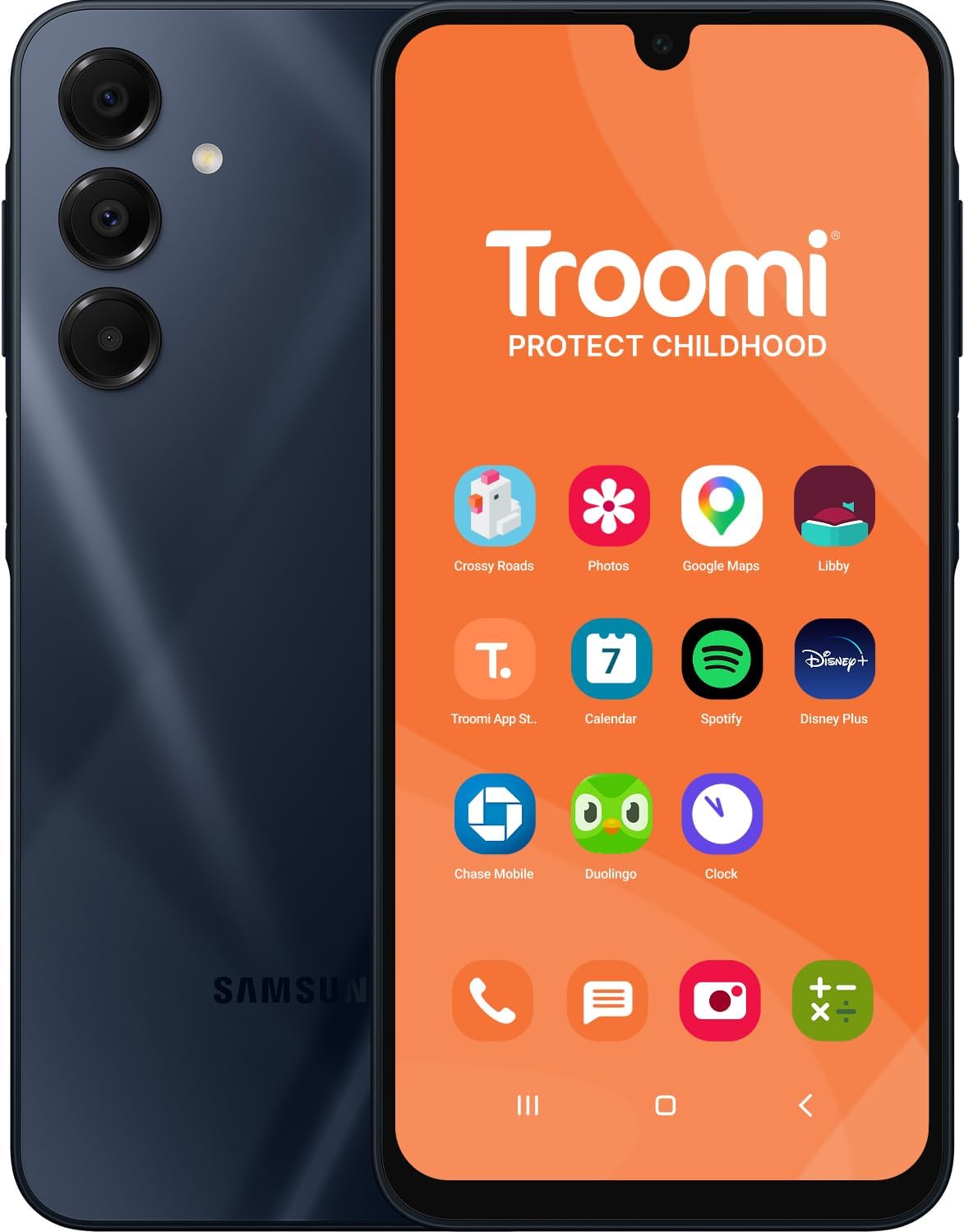 Troomi Safe Phone for Kids (Samsung Galaxy A16) – Parent-Managed Apps, GPS & Text Monitoring – Phone Purchase Only | Requires Service Plan & Activation