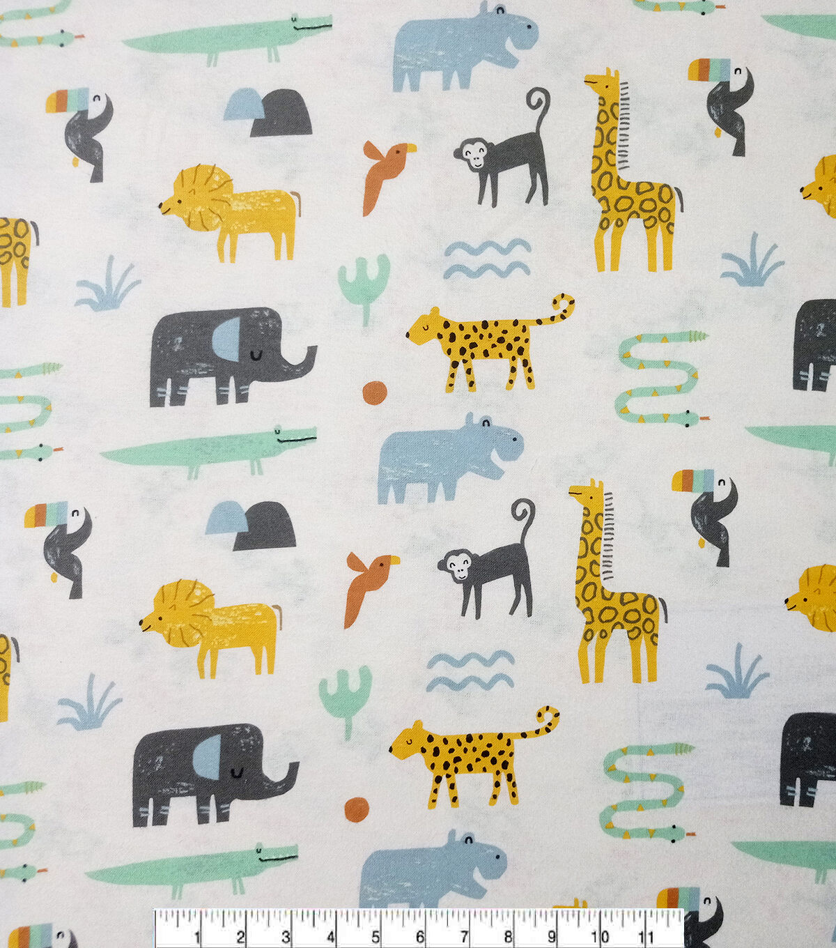 White Animals Nursery Super Snuggle Flannel Fabric