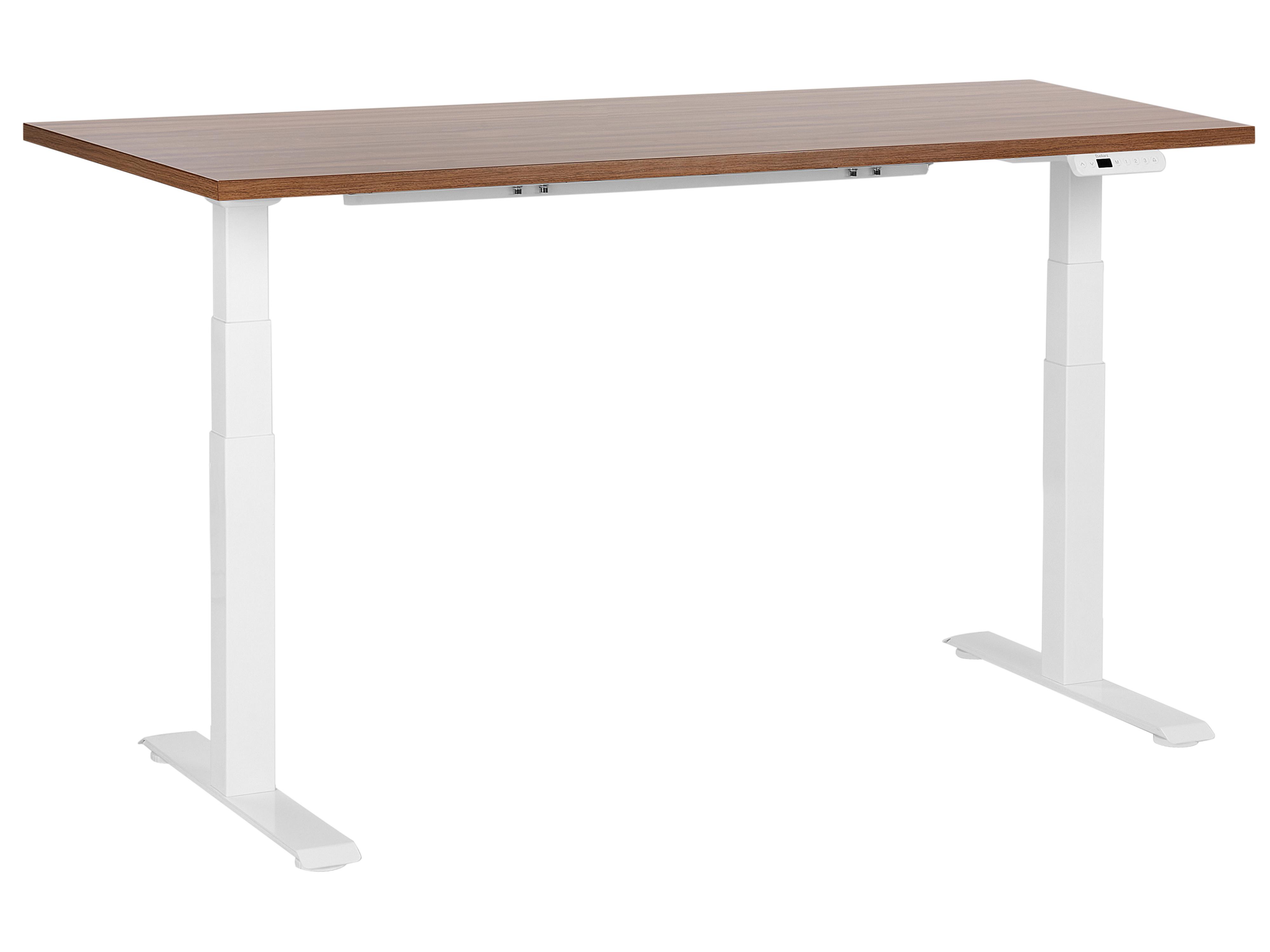 Electric Adjustable Standing Desk DESTINES Brown/ White 160 cm 72 cm