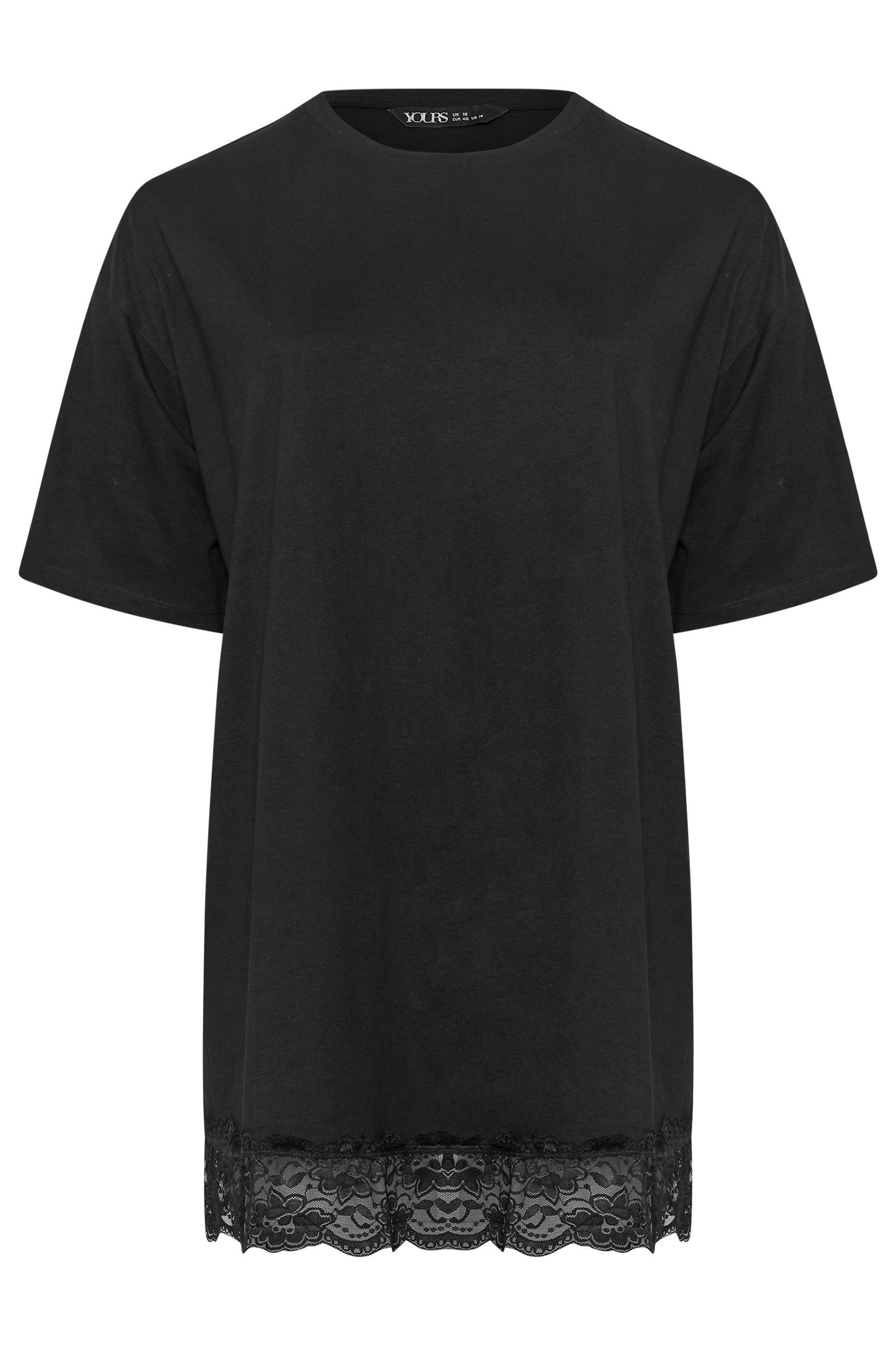 Yours Lace Trim Oversized T-Shirt Dress