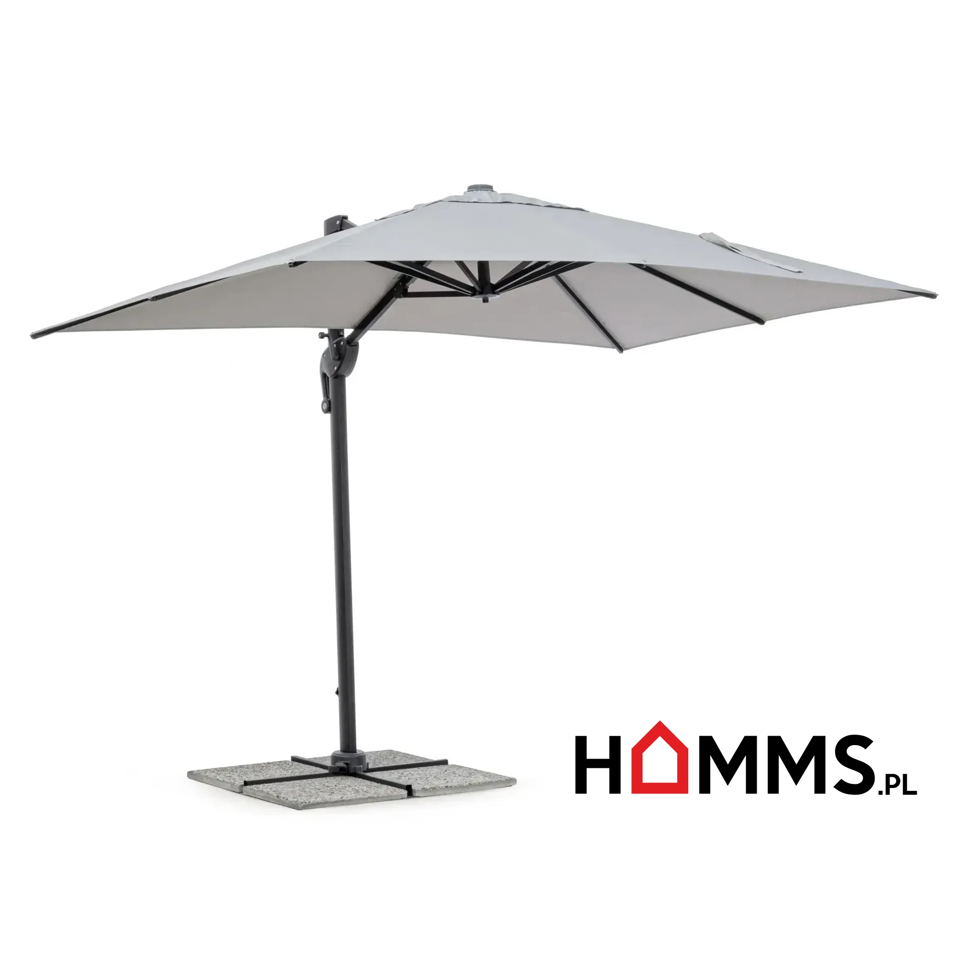 Bolzano Ibis Parasol ogrodowy 200×300 szary aluminium