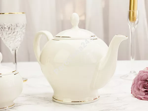 Serwis obiadowo - herbaciany na 12 osób (105 el.) Bogucice - Lolita Cream Gold 1258