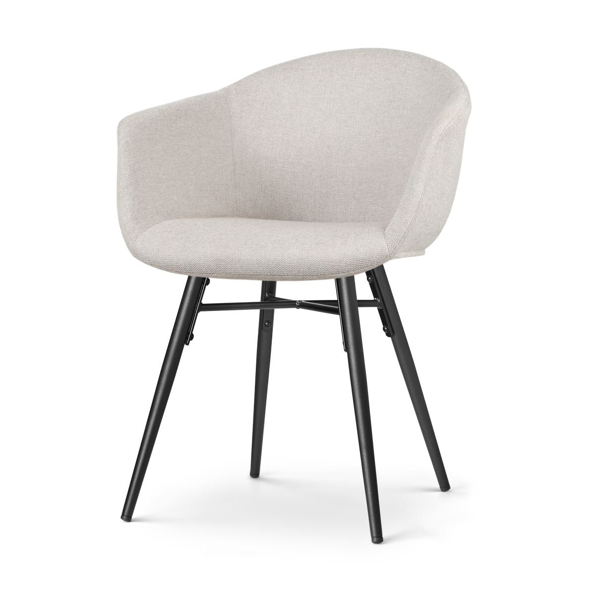 Nolon Nena-Otis Eetkamerstoel Beige - Zwarte Houten Poten