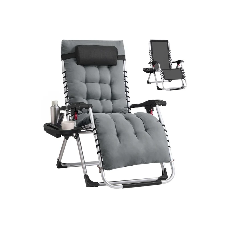Chaise Longue Pliante avec Coussin Amovible