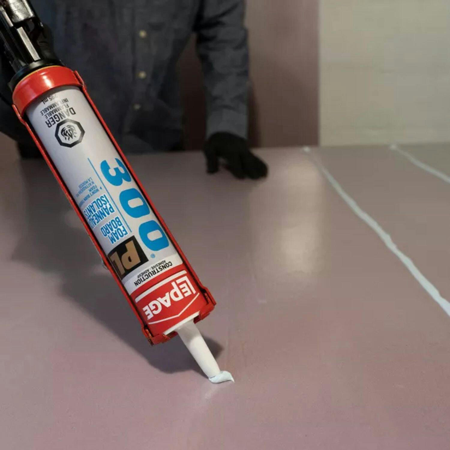 LePage PL 300 Foam Board Insulation Construction Adhesive Glue, Weatherproof, 295-mL