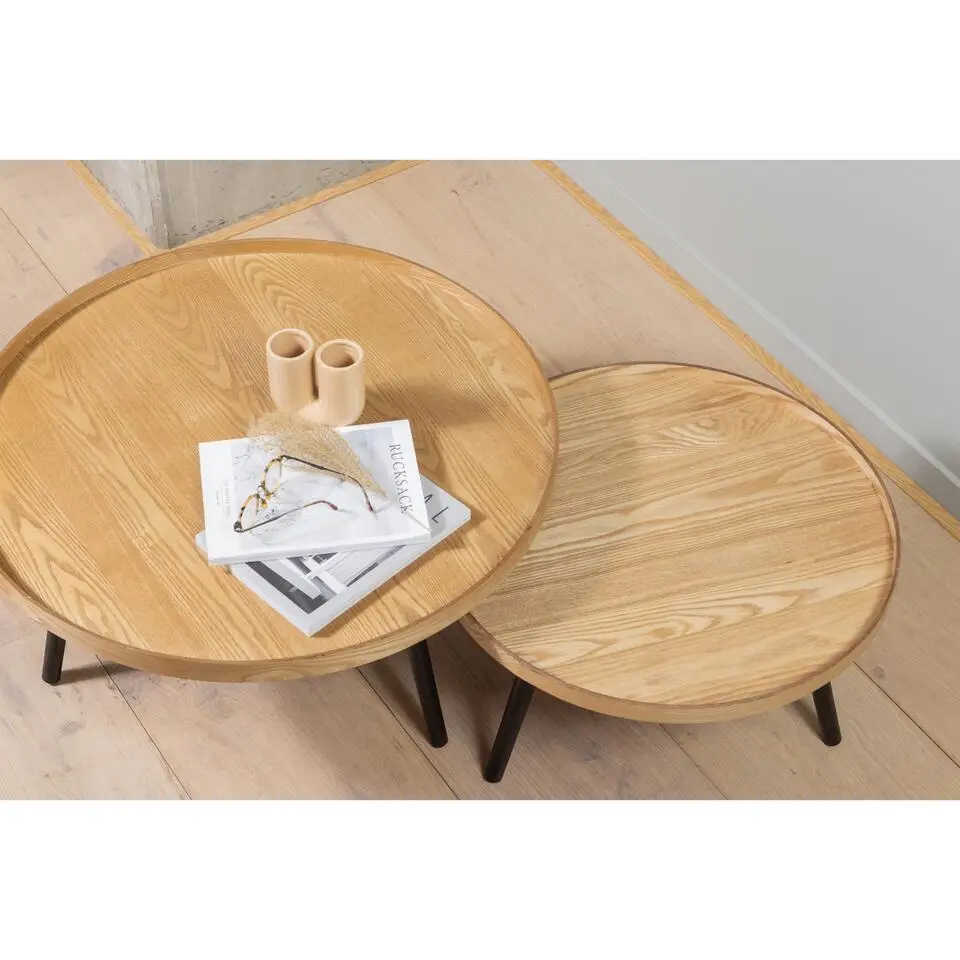 WOOOD Mesa Bijzettafel L - Hout - Naturel - 34x&Oslash;60