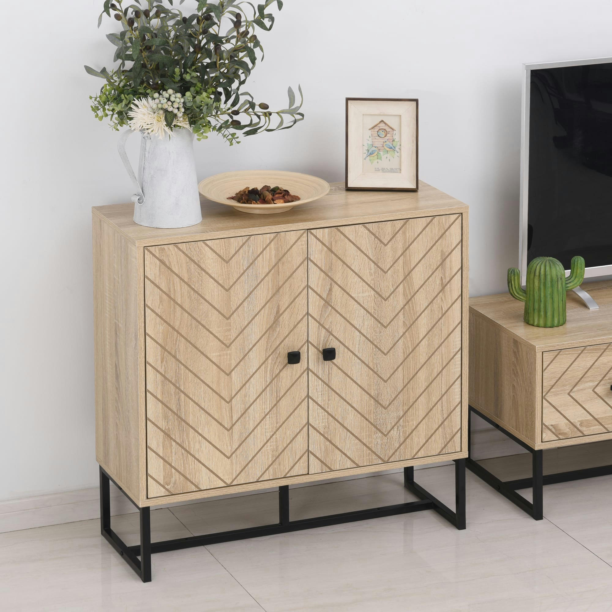 - Buffet meuble de rangement 2 portes