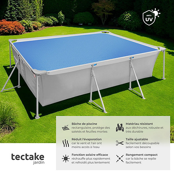 Bâche de piscine Rectangulaire et Auto-flottant 200 x 300 cm bleu