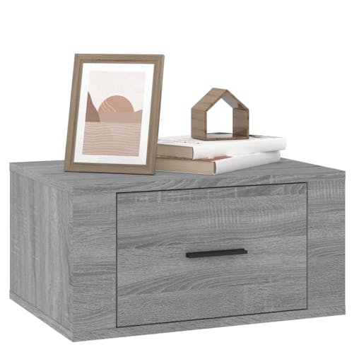 NNEVL Wall-mounted Bedside Cabinet Grey Sonoma 50x36x25 cm