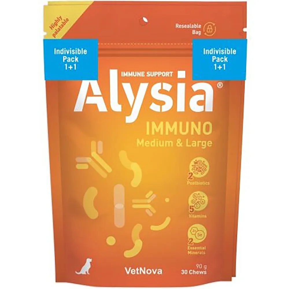 Vetnova Alysia Immuno Med&Large Pack 2x30 Chews pet supplement