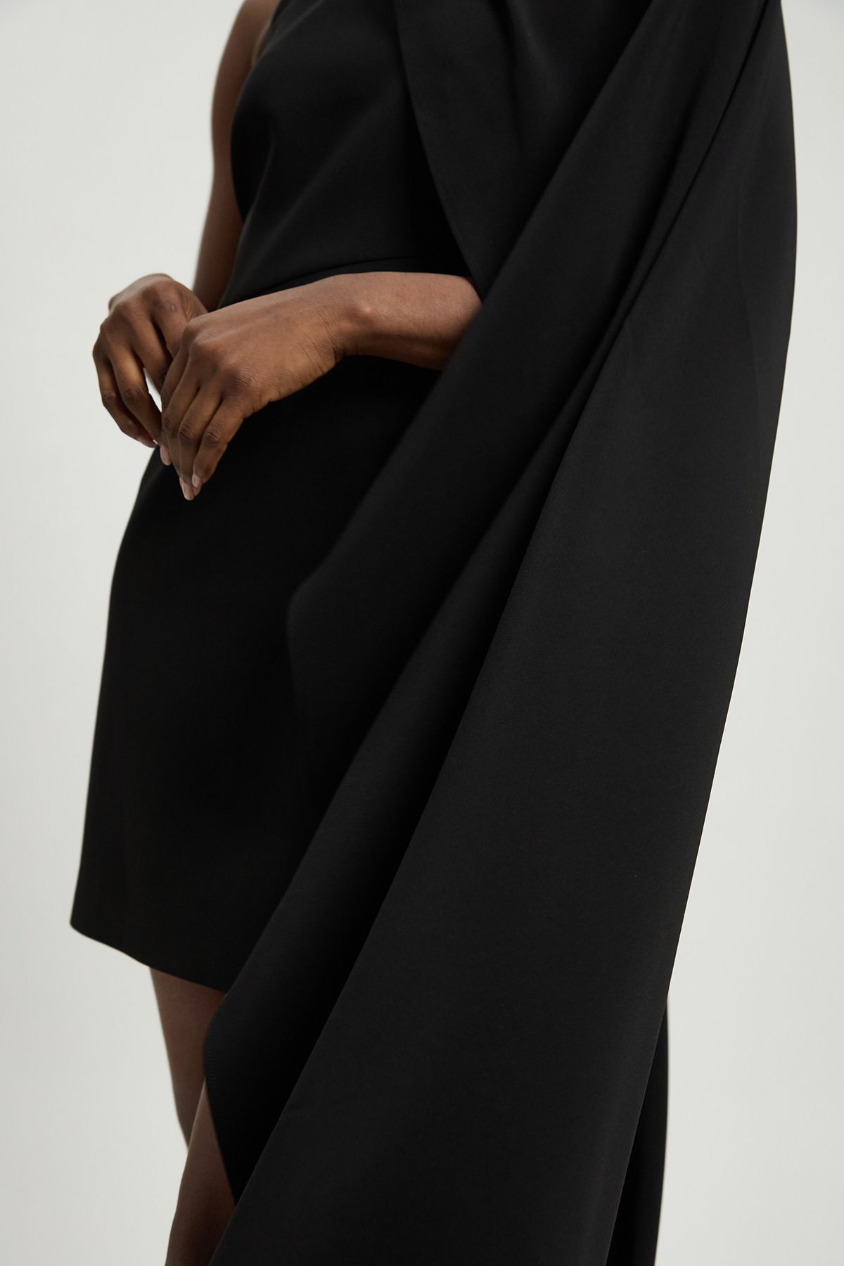 KarenMillen Compact Viscose Asymmetric Detail Mini Dress