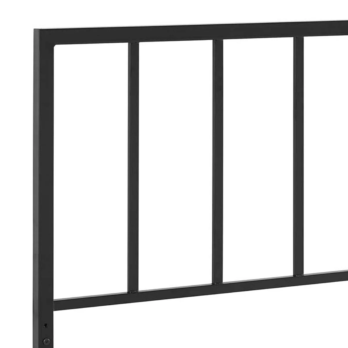 Eddie 59 Inch Queen Size Metal Open Frame Headboard, Rectangle, Black