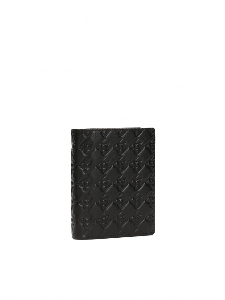 Leather wallet with embossed pattern