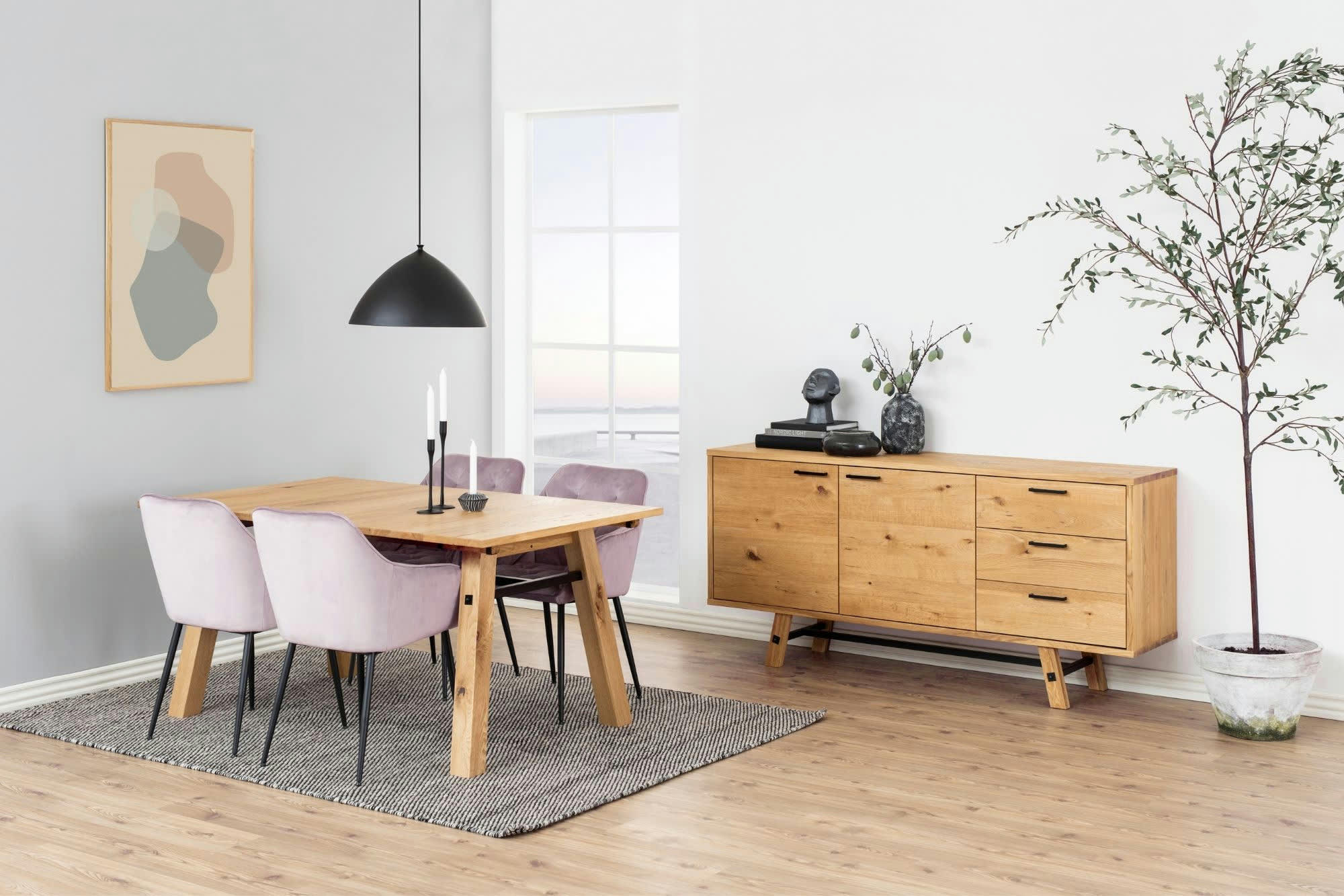 TERI - Lot de 2 fauteuil de salle à manger en velours et métal