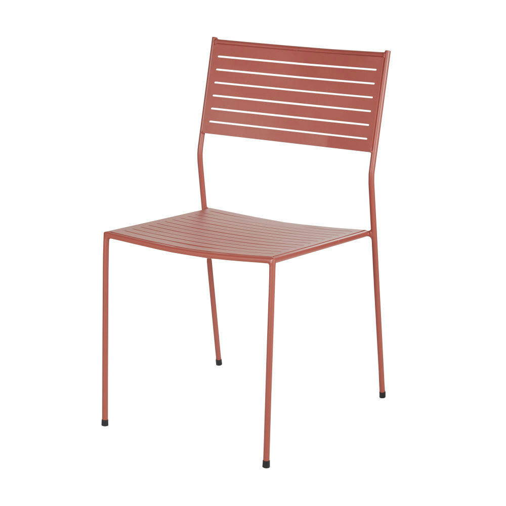 Teramo - Chaise de jardin empilable en acier terracotta