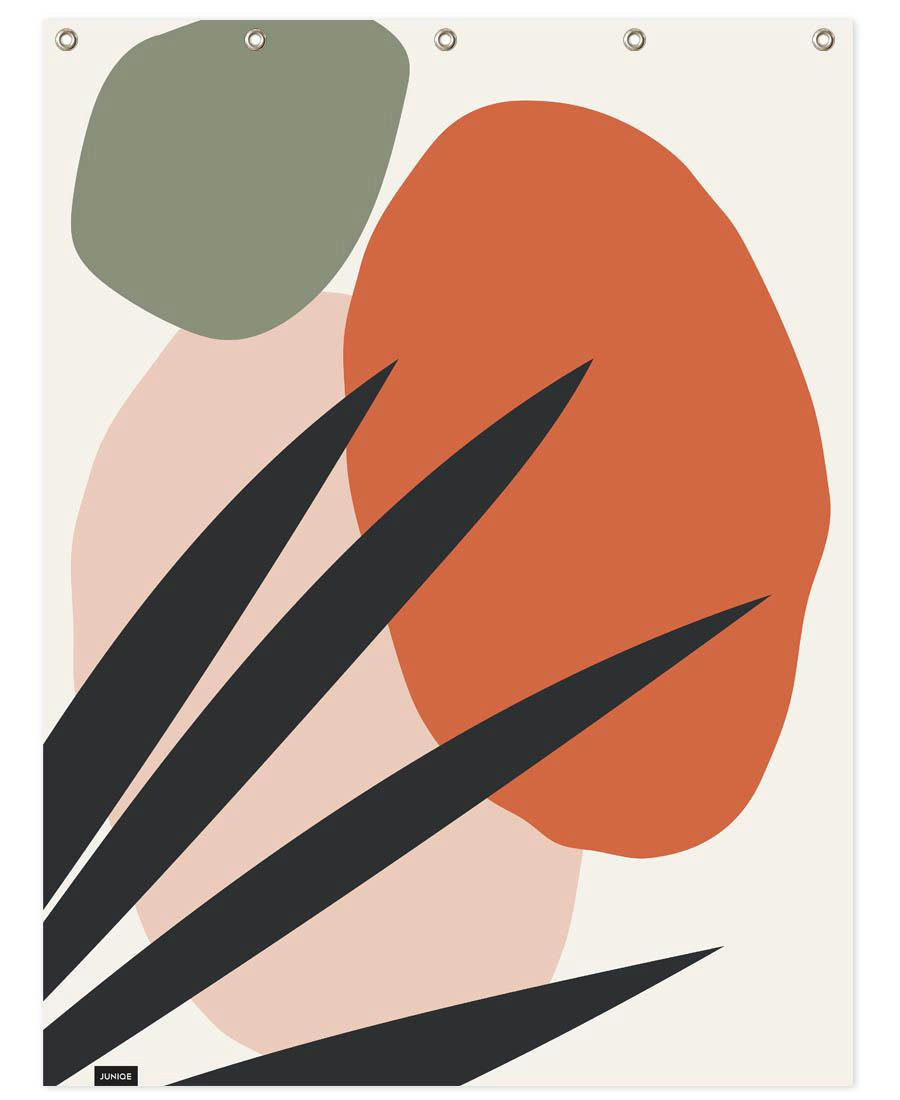 REACH - Rideau de douche en polyester en rouge & vert 150x200