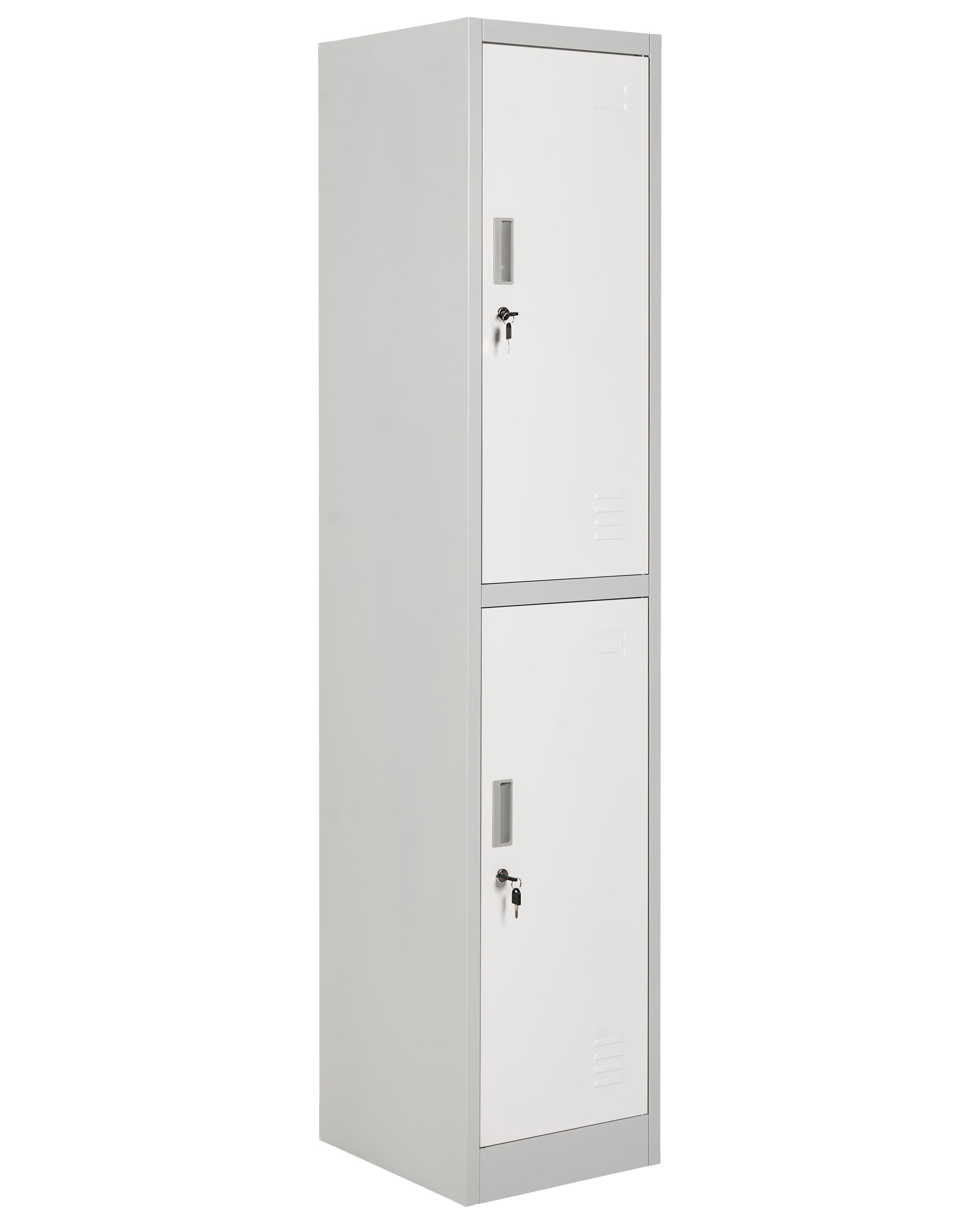 2-Tier Storage Locker ATHLETE Metal Grey/ White