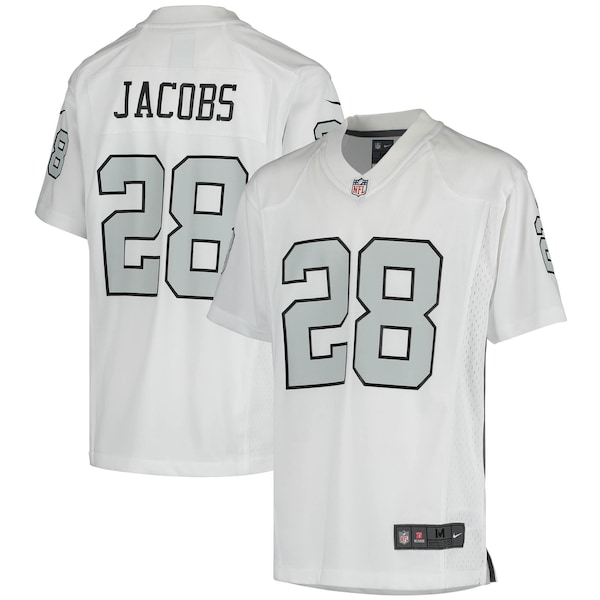 Josh Jacobs Las Vegas Raiders Nike Youth Color Rush Game Jersey - White/Black