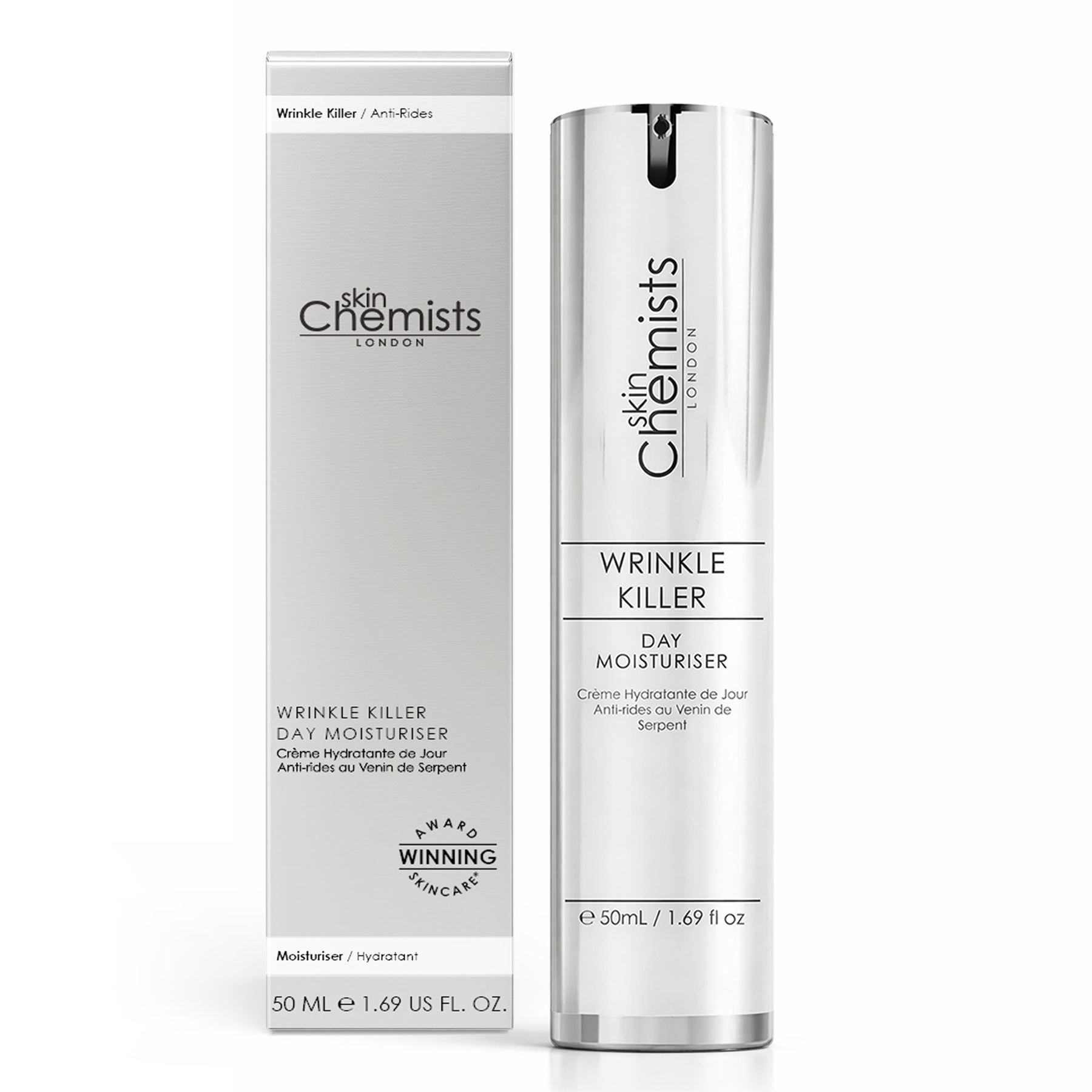 skinChemists professional Wrinkle Killer Anti-Ageing Day Moisturiser 50ml x 2 Duo Set for Fine Lines and Hydration