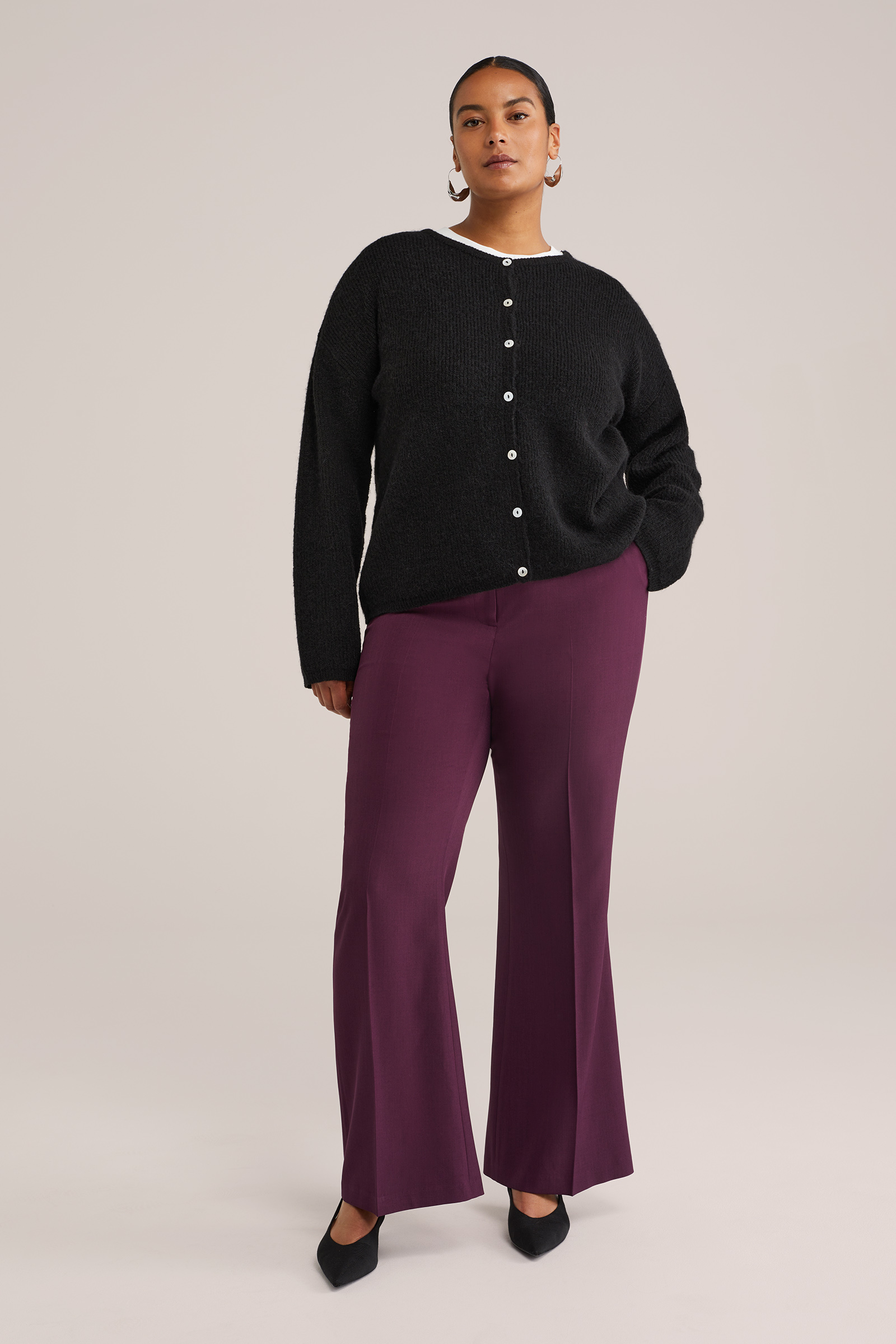 Dames gebreid vest met structuur - Curve