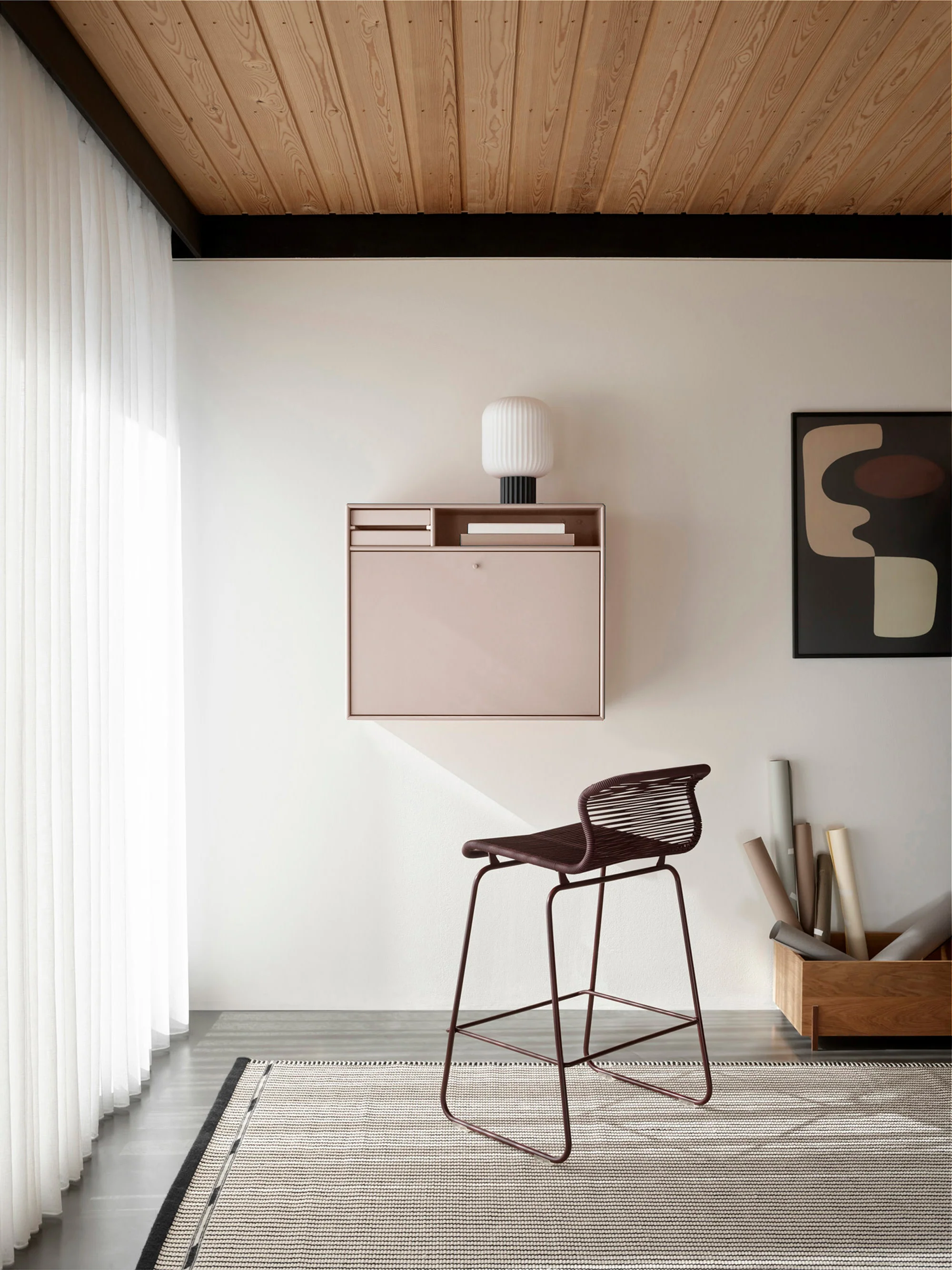 Handgefertigter Wand-Schreibtisch Studio