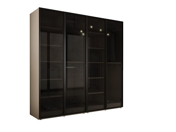 Armoire : Beige Sable / Verre Antisol, 200 x 200 x 51 cm