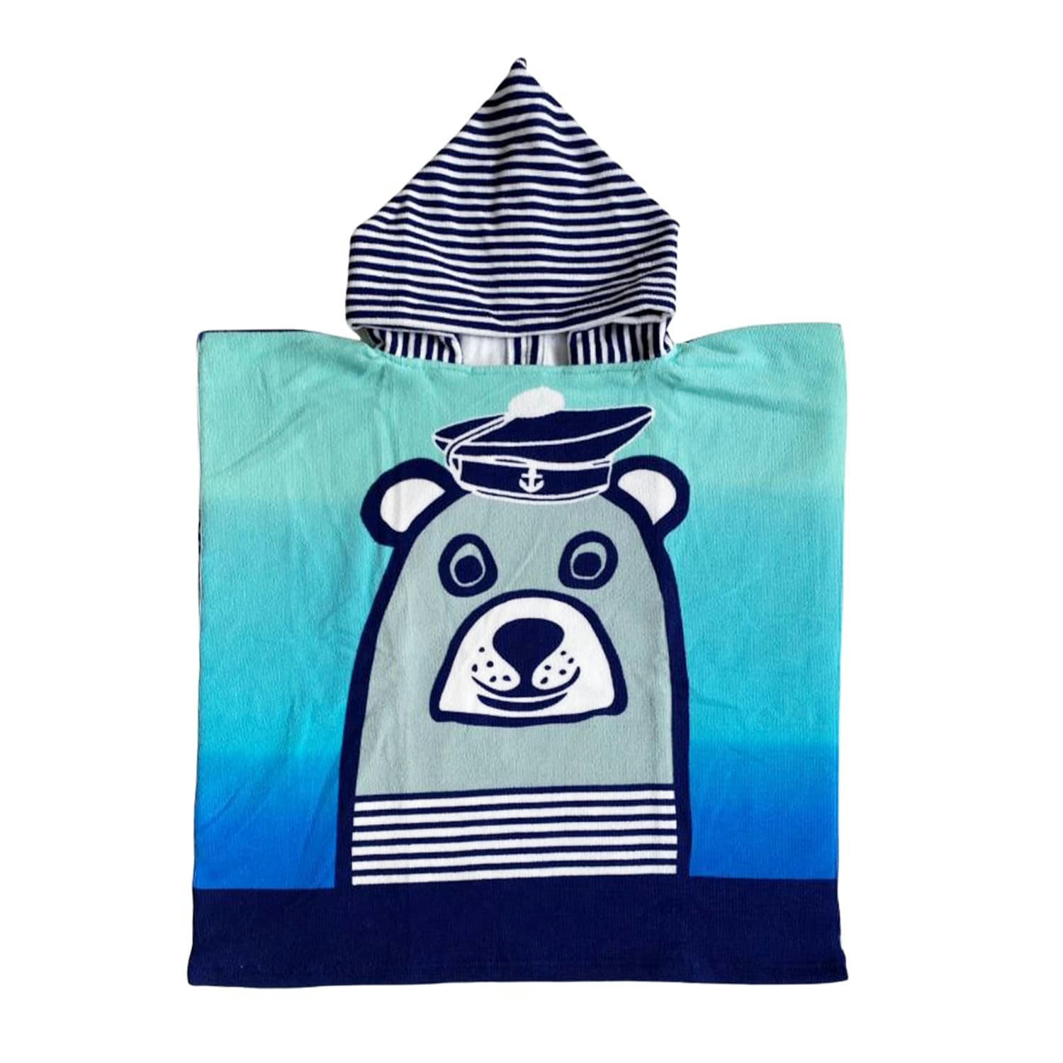 PONCHOS  PLAGE ENFANTS - Poncho microfibre enfant Teddy 60x120cm bleu