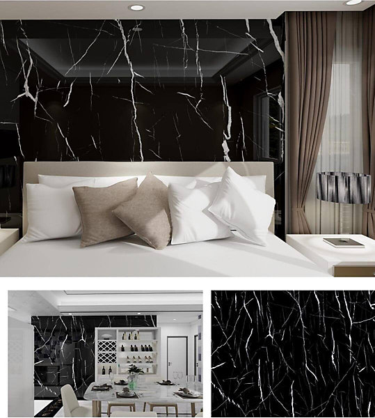 Panneau PVC Adhésif Marbre Noir