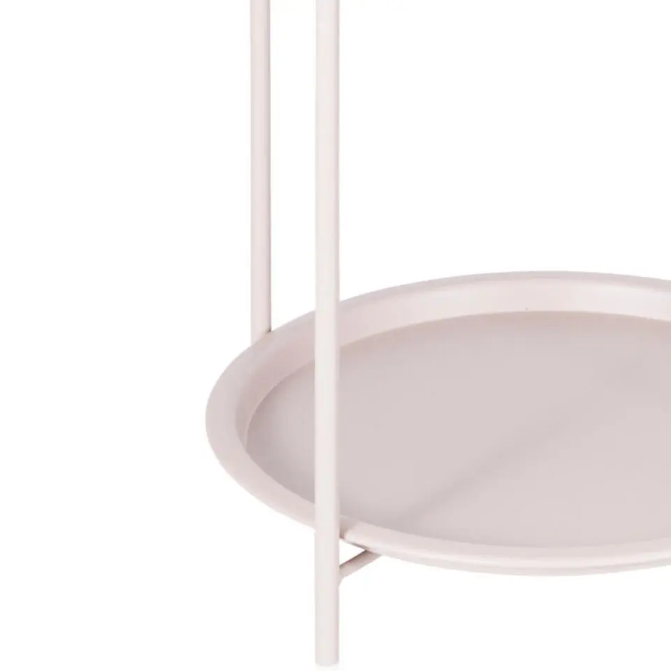 Home & Styling Bijzettafel 2 laags - beige - metaal - 40 x 66 cm