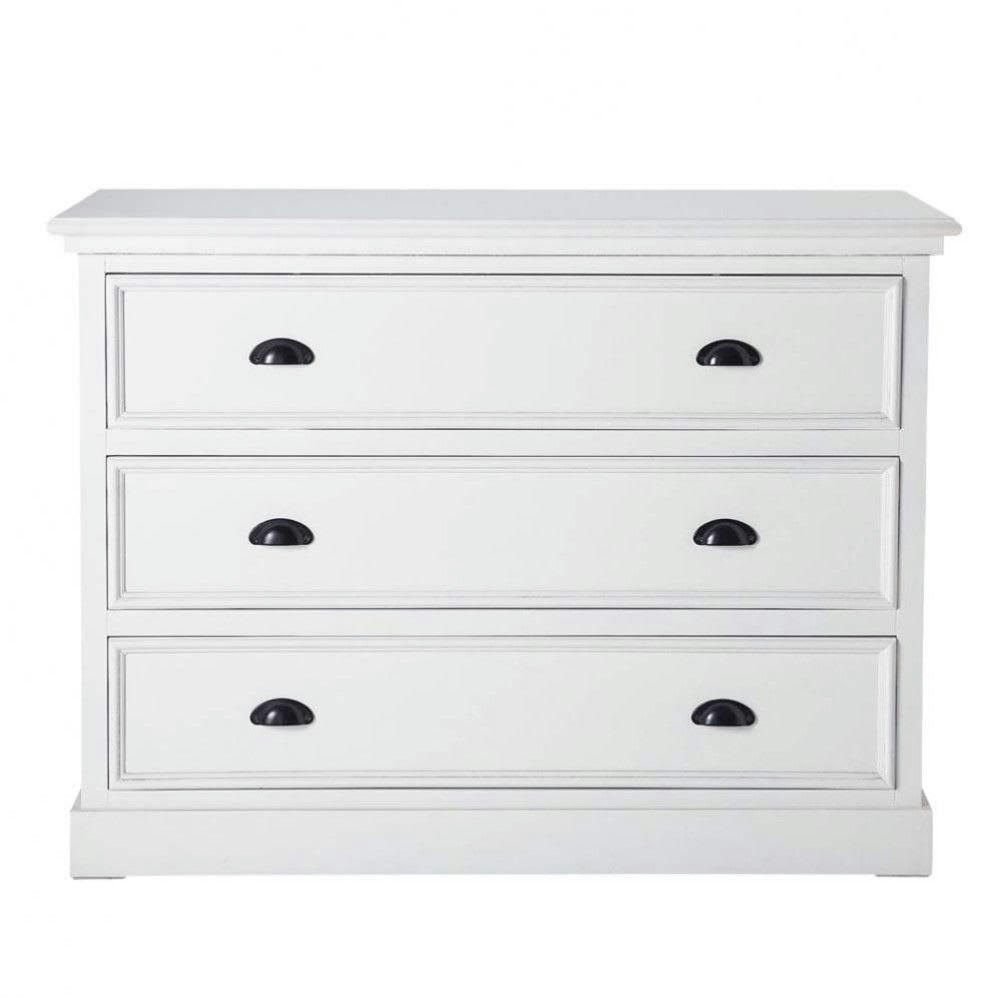 Newport - Commode 3 tiroirs en bois de pin blanc