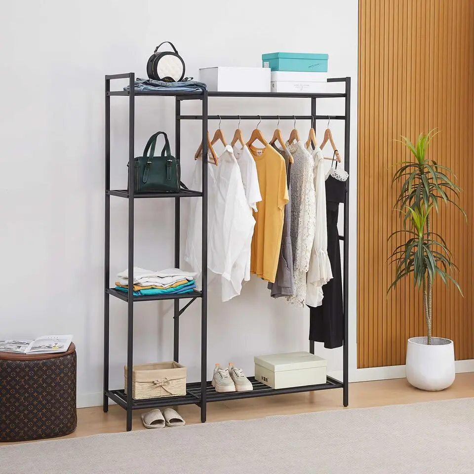 Kledingrek Marek - 120x40x171cm - zwart metaal