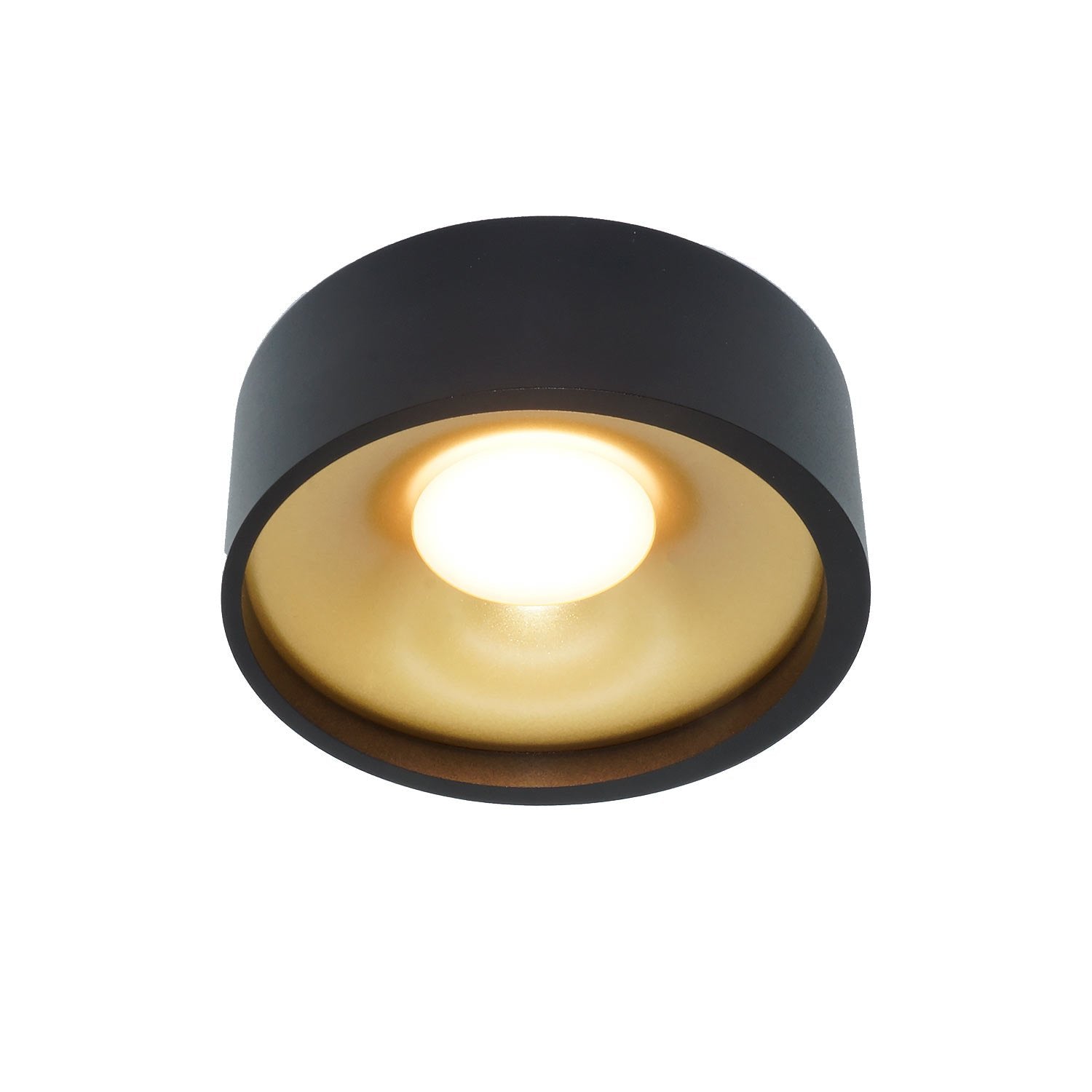 Artdelight plafondlamp Orlando - 1 lichts - 14 x 5  cm - zwart - goud