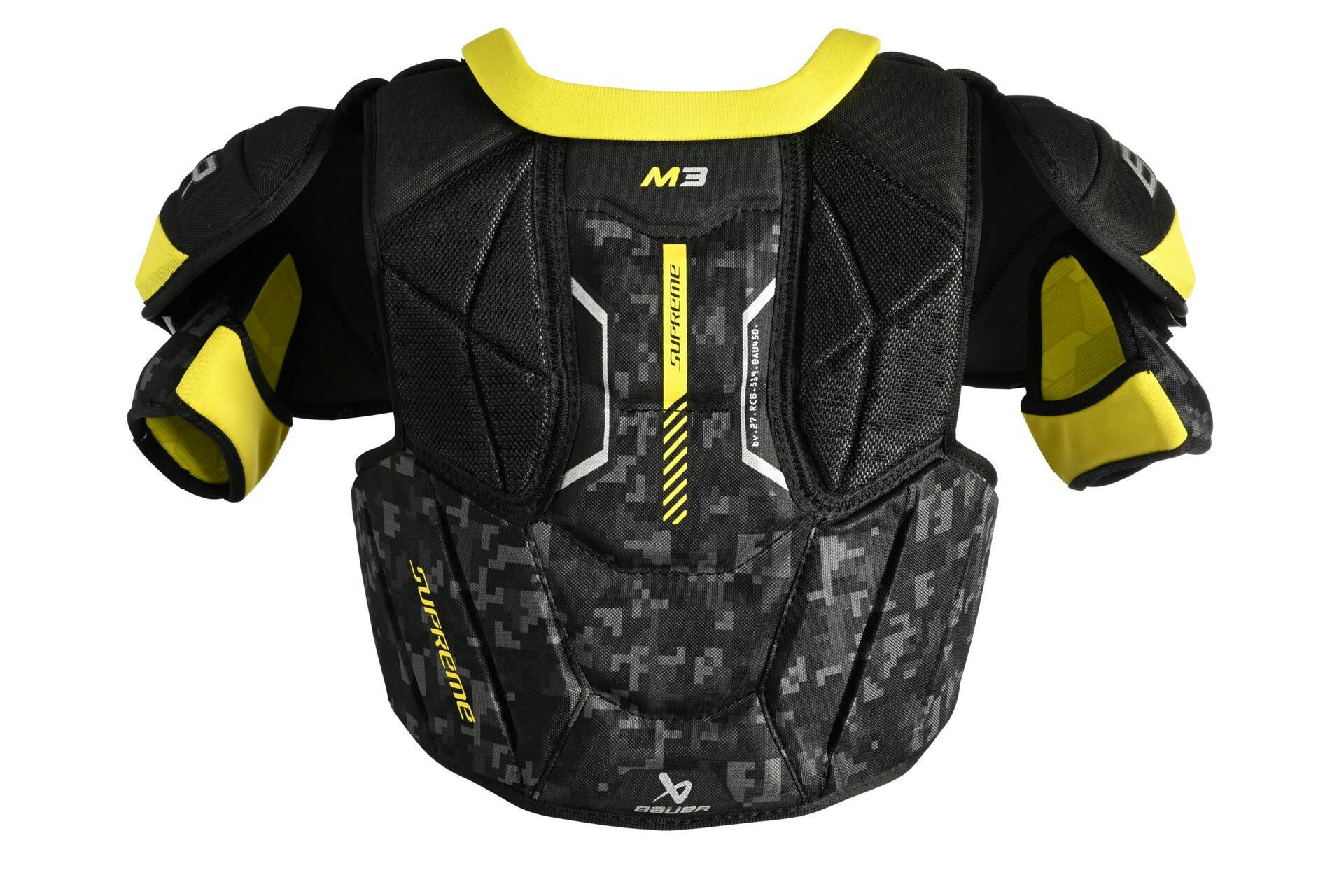 Bauer Supreme M3 Hockey Shoulder Pads, Junior, Black/Yellow, Assorted Sizes