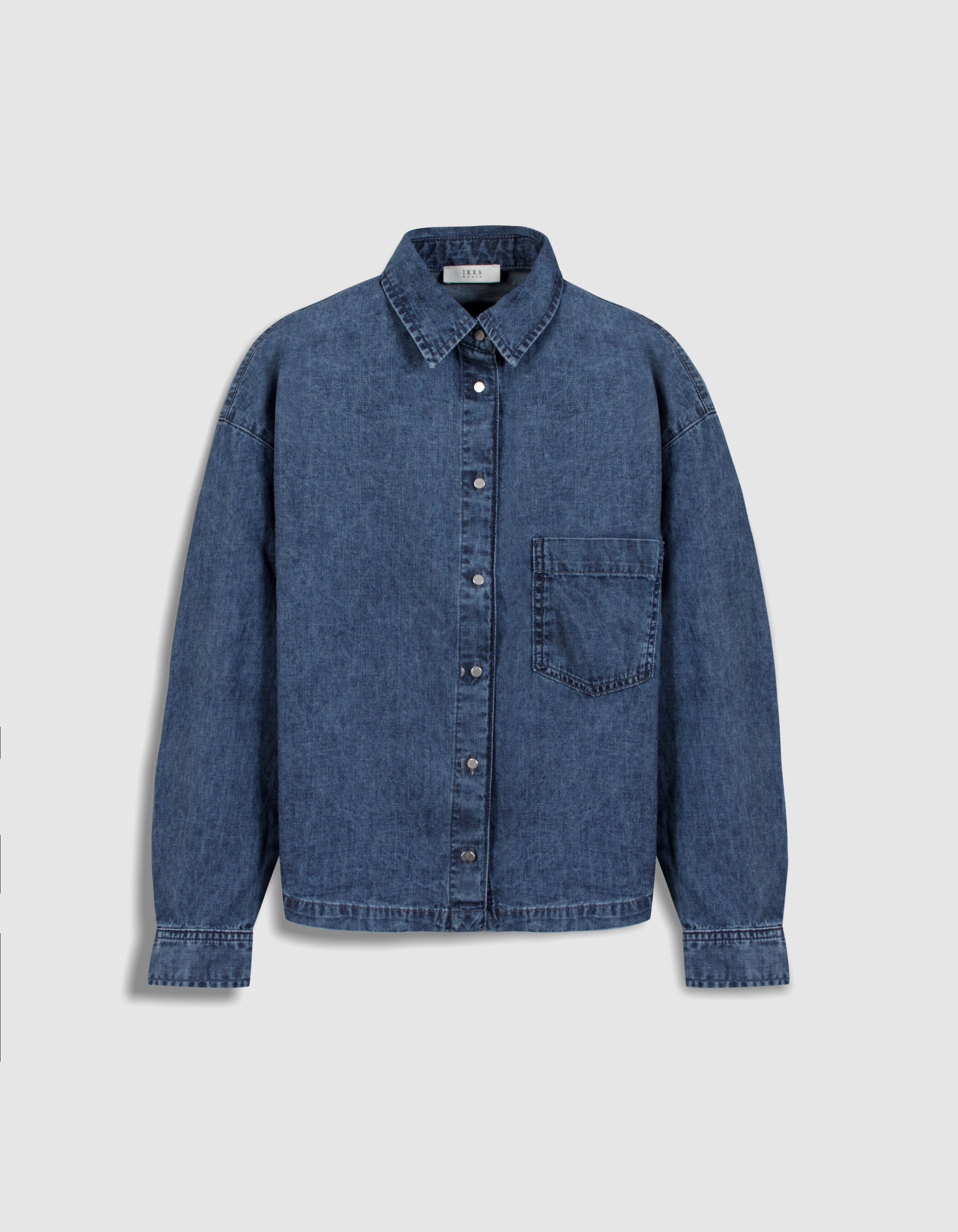 Chemise en jean bleu cropped Femme