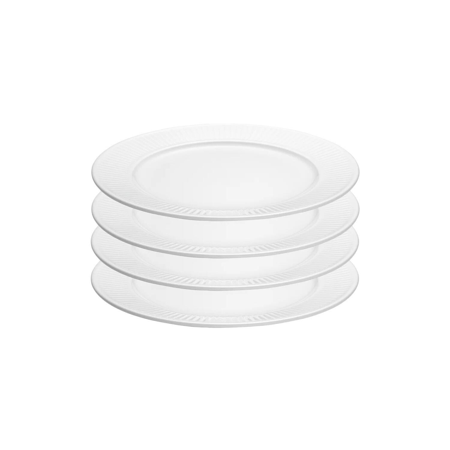 Pliss&eacute; Tallerkener ø 28 cm 4 stk., hvid