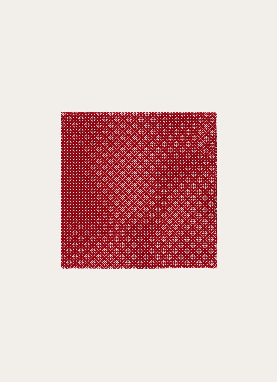 LOT DE 2 SERVIETTES DE TABLE EN COTON ENDUIT ROUGE/BLANC