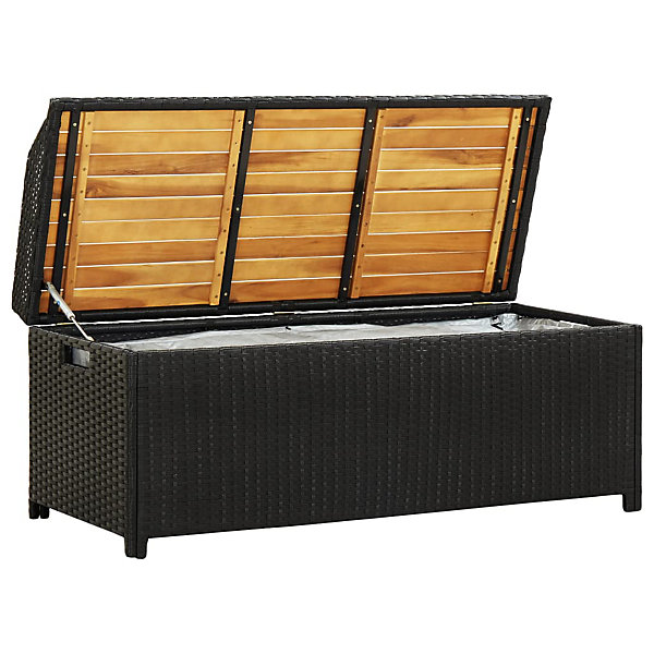 Banc de jardin meuble de patio resine noir Helloshop26