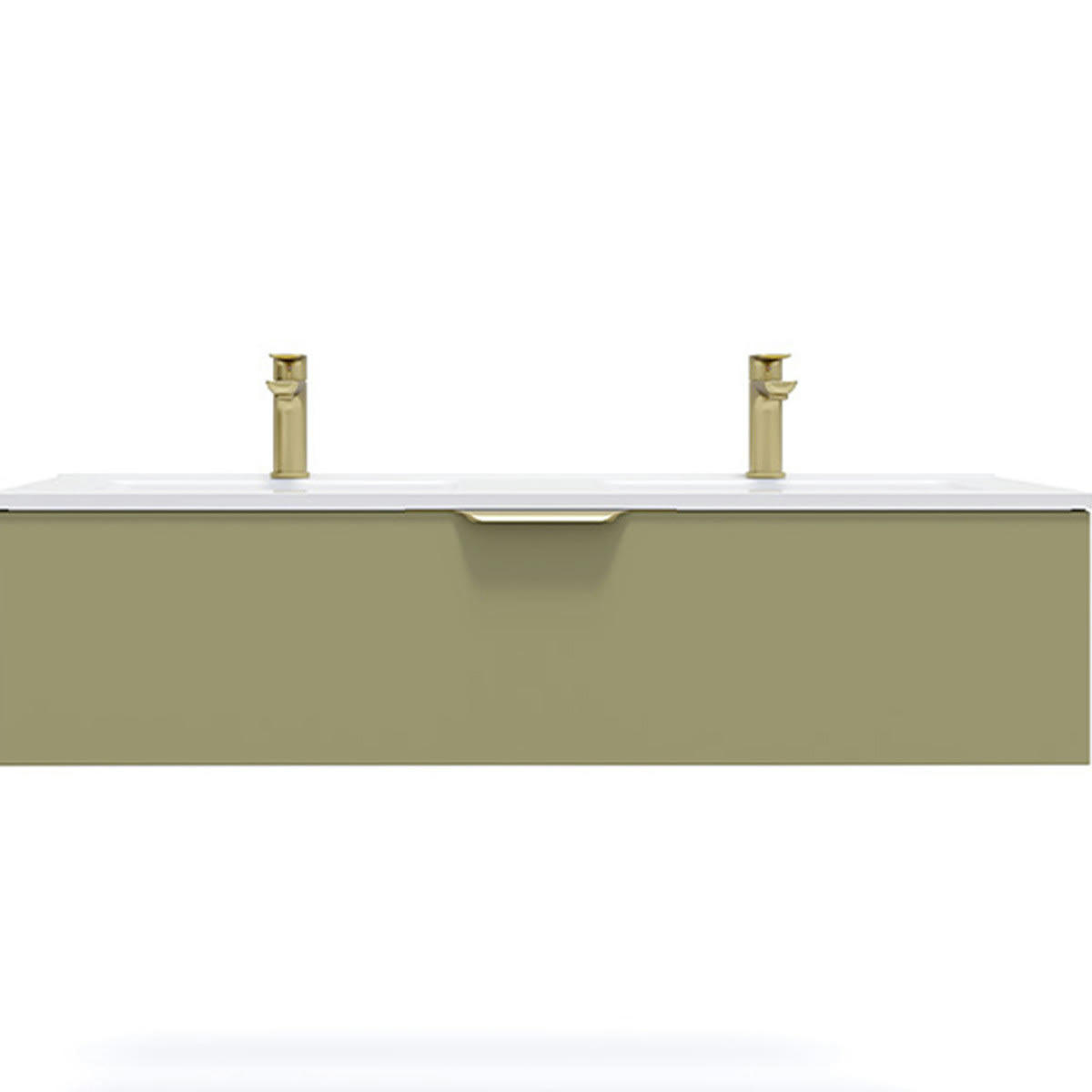 VENICE - Meuble salle de bain double vasque 120cm 1 tiroir Vert