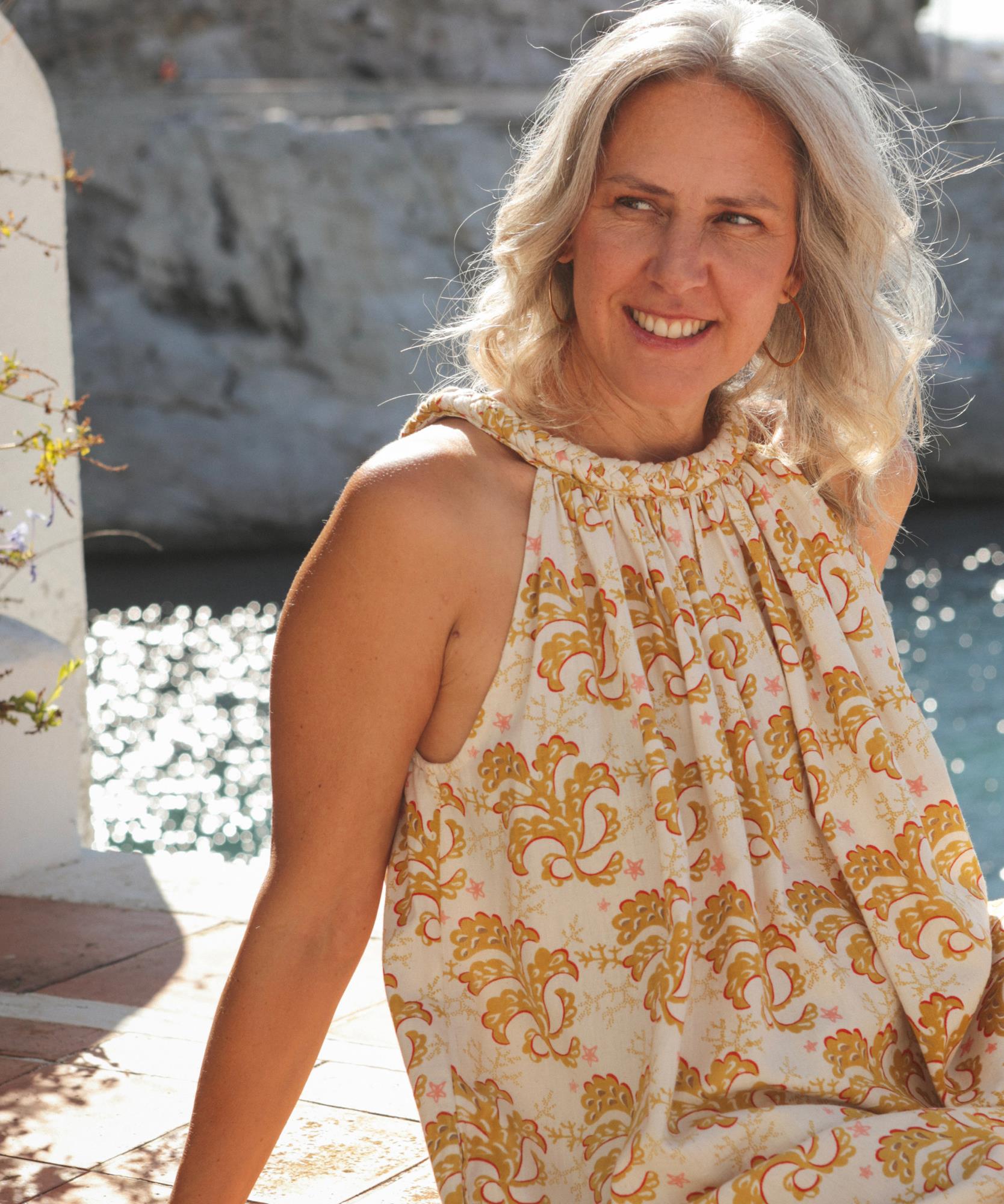 Robe longue Alice en coton imprimé Belle de Soleil - Taille unique