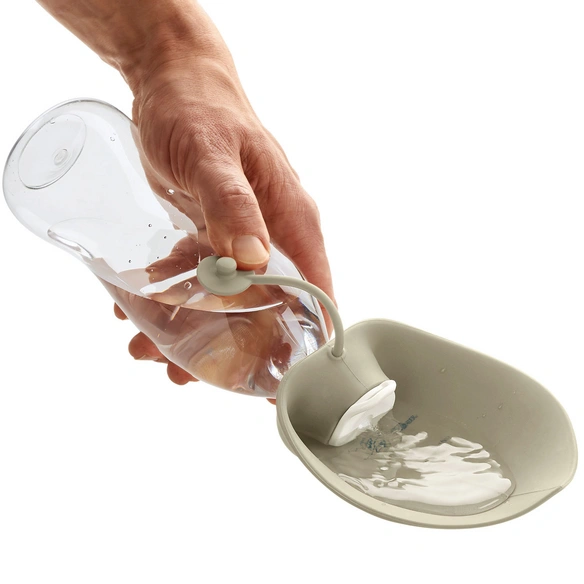 Trinkflasche, für Hunde, Silikon/Kunststoff, beige