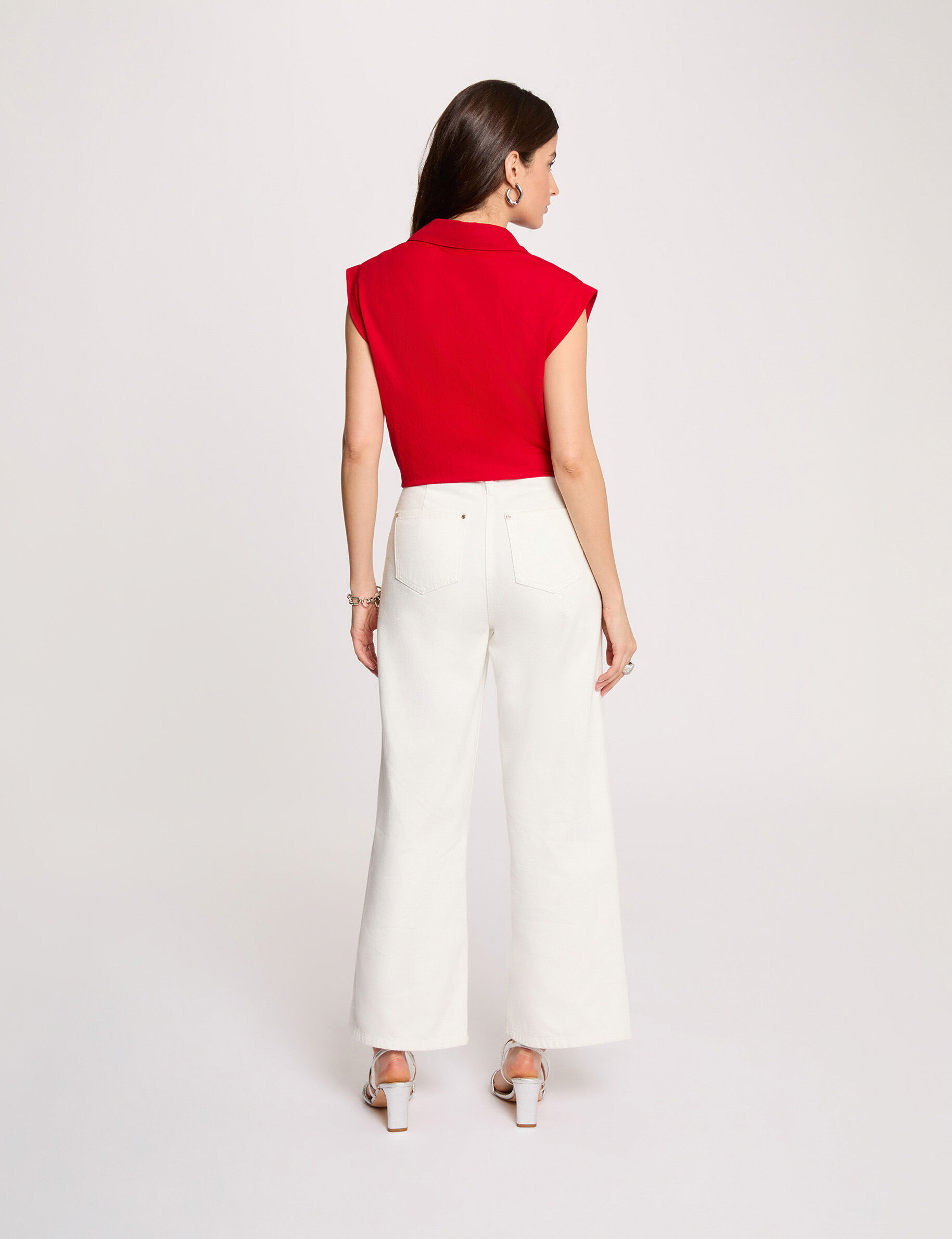 Sleeveless Blouse Red Women