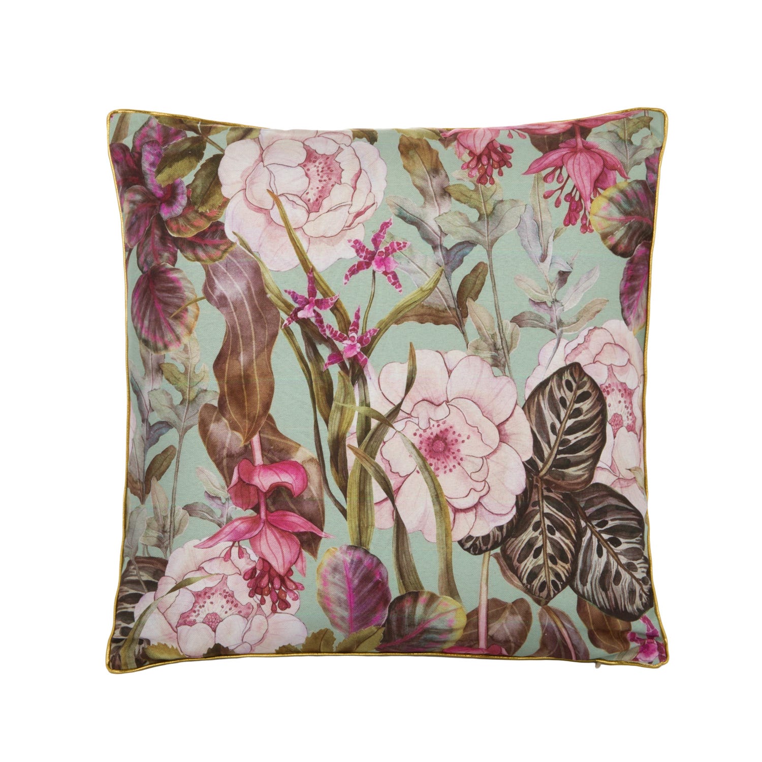 Cuscino divano 45x45 cm fiori rosa