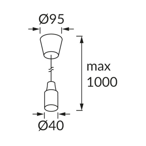 Lampa wisząca biała VOLTA 1xE27x60W wym: 100x9x9 cm Struhm