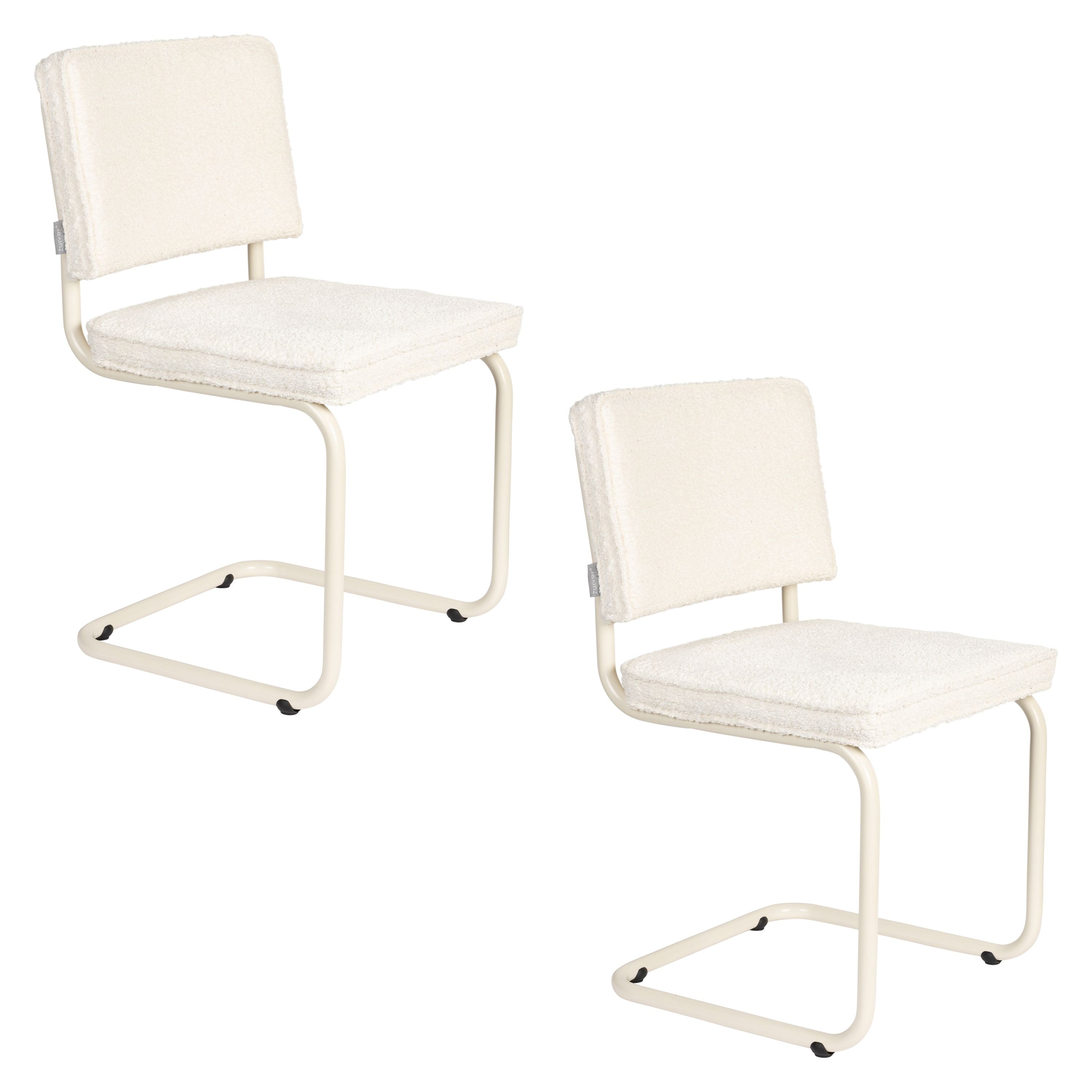 Zuiver Ridge Soft Eetkamerstoelen Gebroken Wit - Set van 2