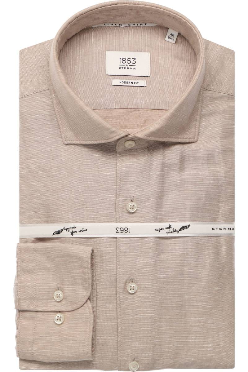 ETERNA 1863 Soft Tailoring Modern Fit Leinenhemd braun, Einfarbig